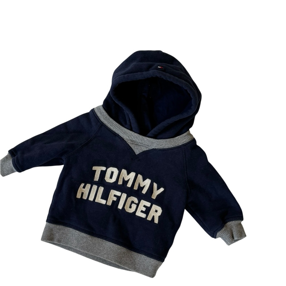 Tommy Hilfiger baby infant navy blue pullover hoodie sweatshirt size 3/6 months